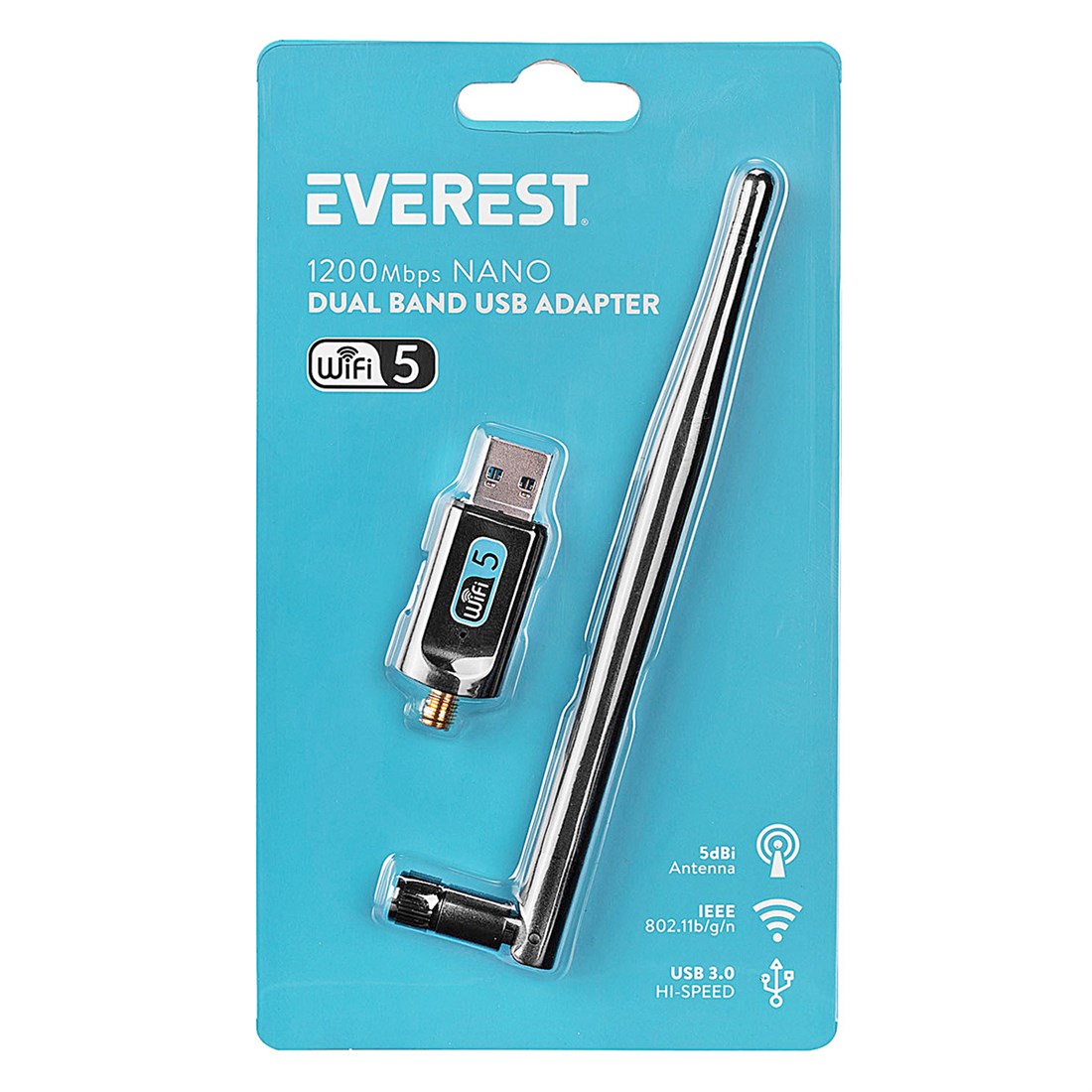 Everest EWN-AC1200 2T2R 1200Mbps 2.4GHz/5GHz Wifi USB3.0 Kablosuz Adaptör