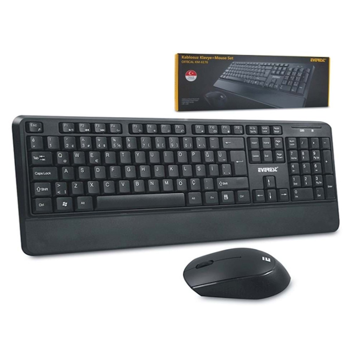 EVEREST KM-6176 KABLOSUZ KLAVYE+MOUSE SET ELK-03100