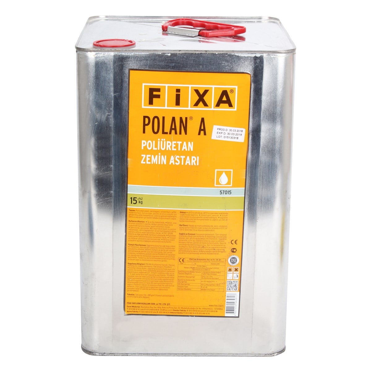 FİXA POLAN A POLİÜRETAN ZEMİN ASTARI 15 KĞ TENEKE FX570