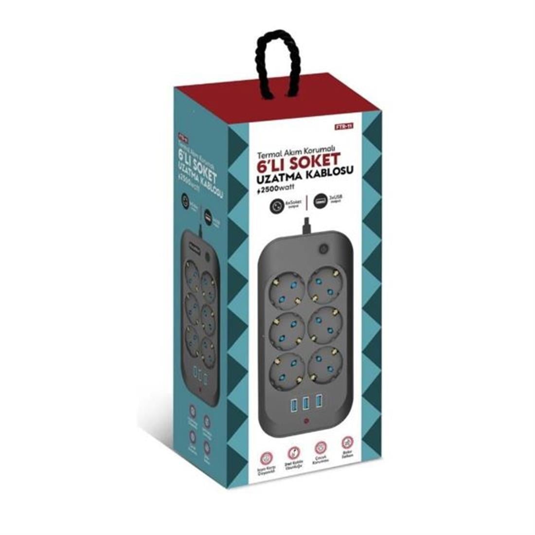 Fultech FTR-11 Termal Akım Korumalı Priz - Hrd-010899