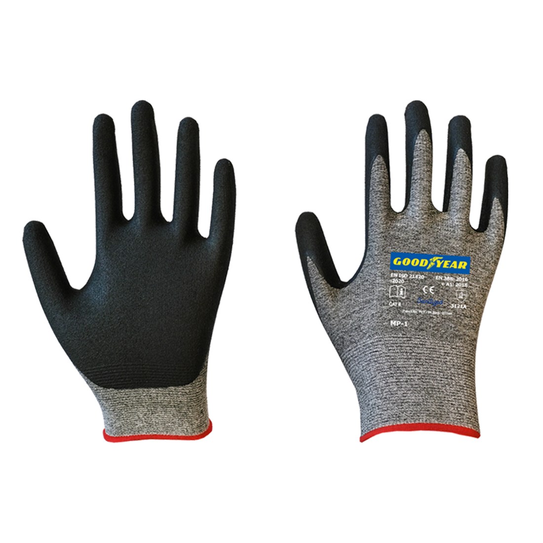 Goodyear Mp1 Parmak Kaplı Eldiven Siyah no:9