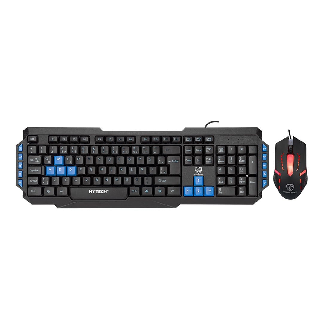 Hytech Hyk-46 Gamy Combo Siyah Usb Mavi Tuşlu Q Gaming Oyuncu Klavye + Mause Set - 35687