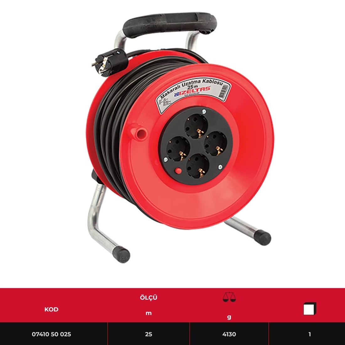 İzeltaş Makaralı Kablo 25 mt   0741050025