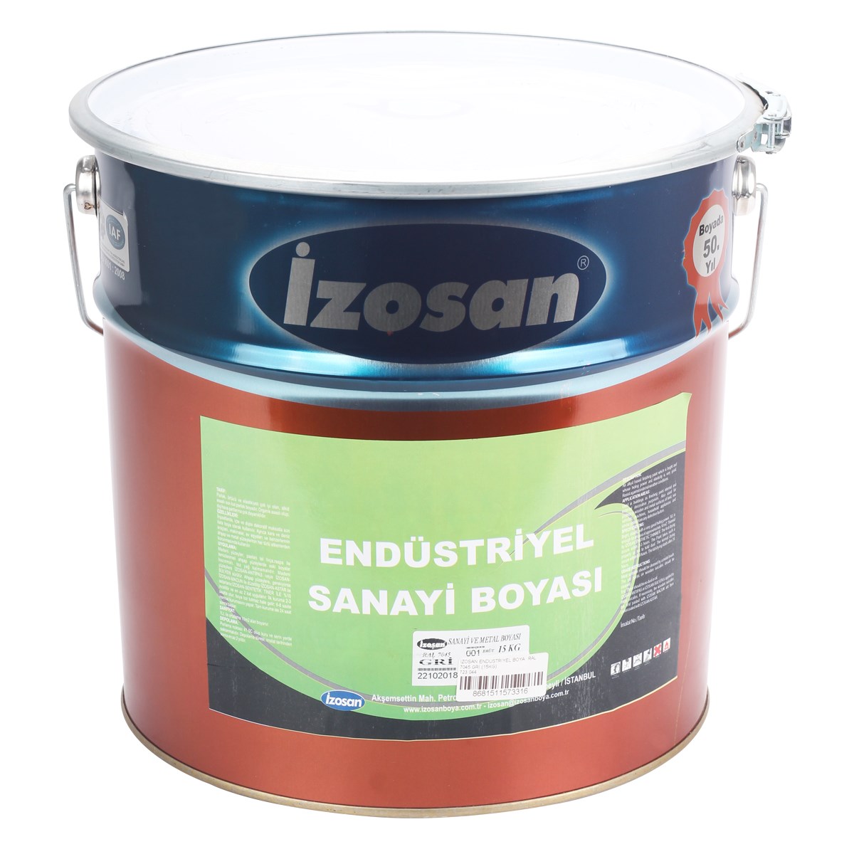 İZOSAN ENDÜSTRİYEL RAL 9006 GÜMÜŞ BOYA 15KG 