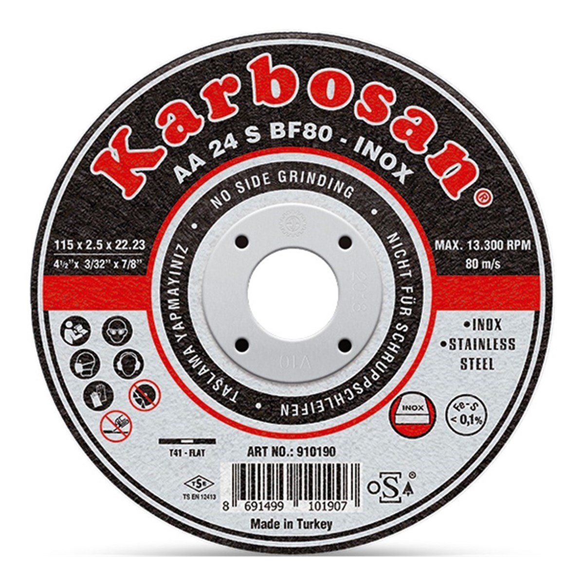 KARBOSAN 115*2,5*22 İNOX DUZ KESİCİ - 910190