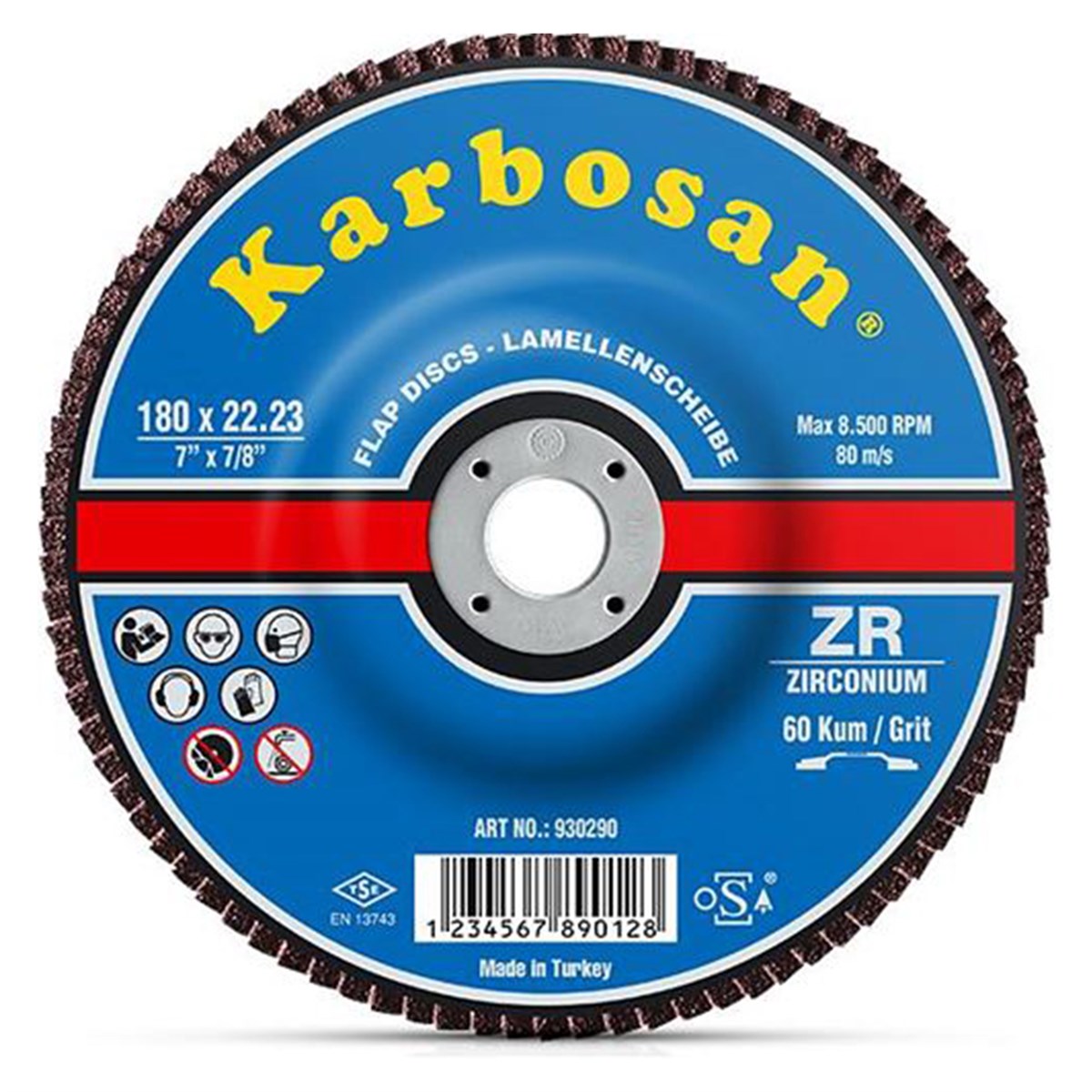 Karbosan 180 Flap Disk Zr60 983900 7Kat