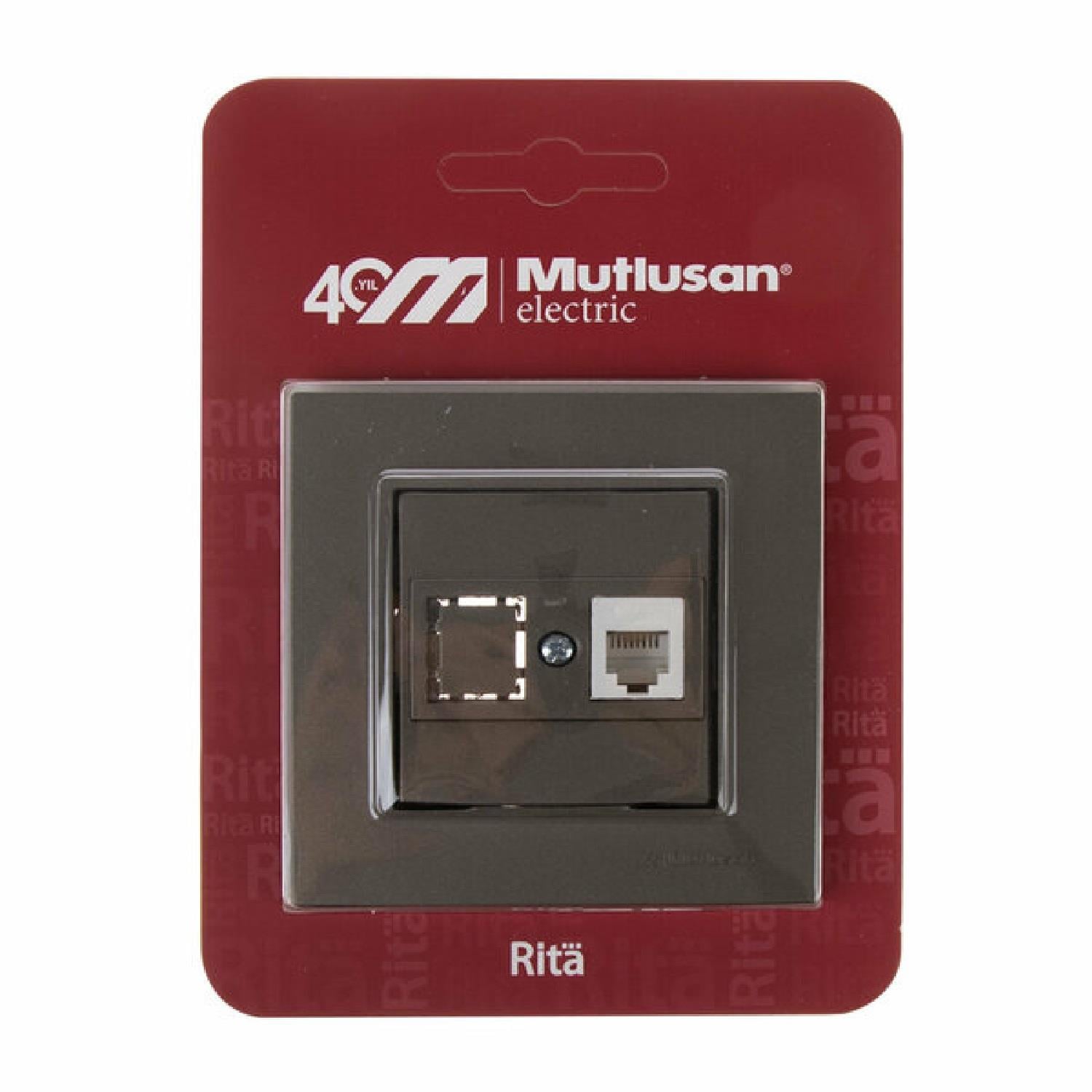 Mutlusan Rita Telefon Prizi Antrasit Blisterli 4579