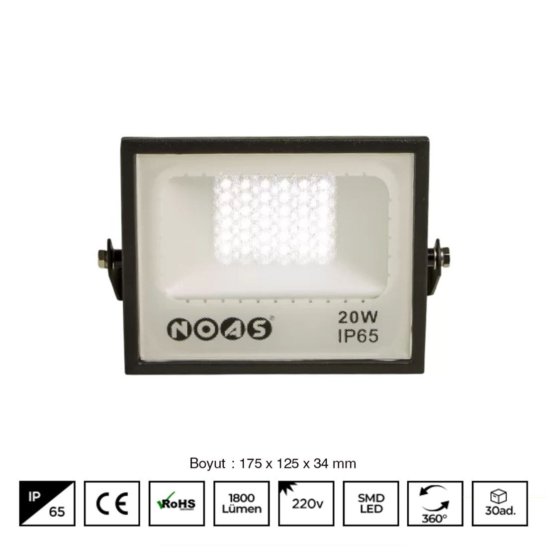 Noas 20W Led Projektör Beyaz YL70-0020