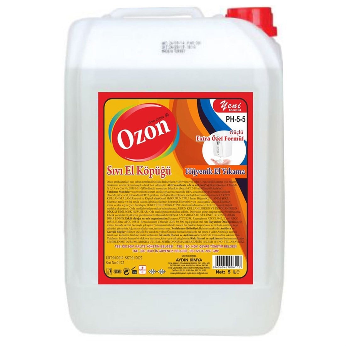 Ozon Sıvı El Köpüğü 5Kg