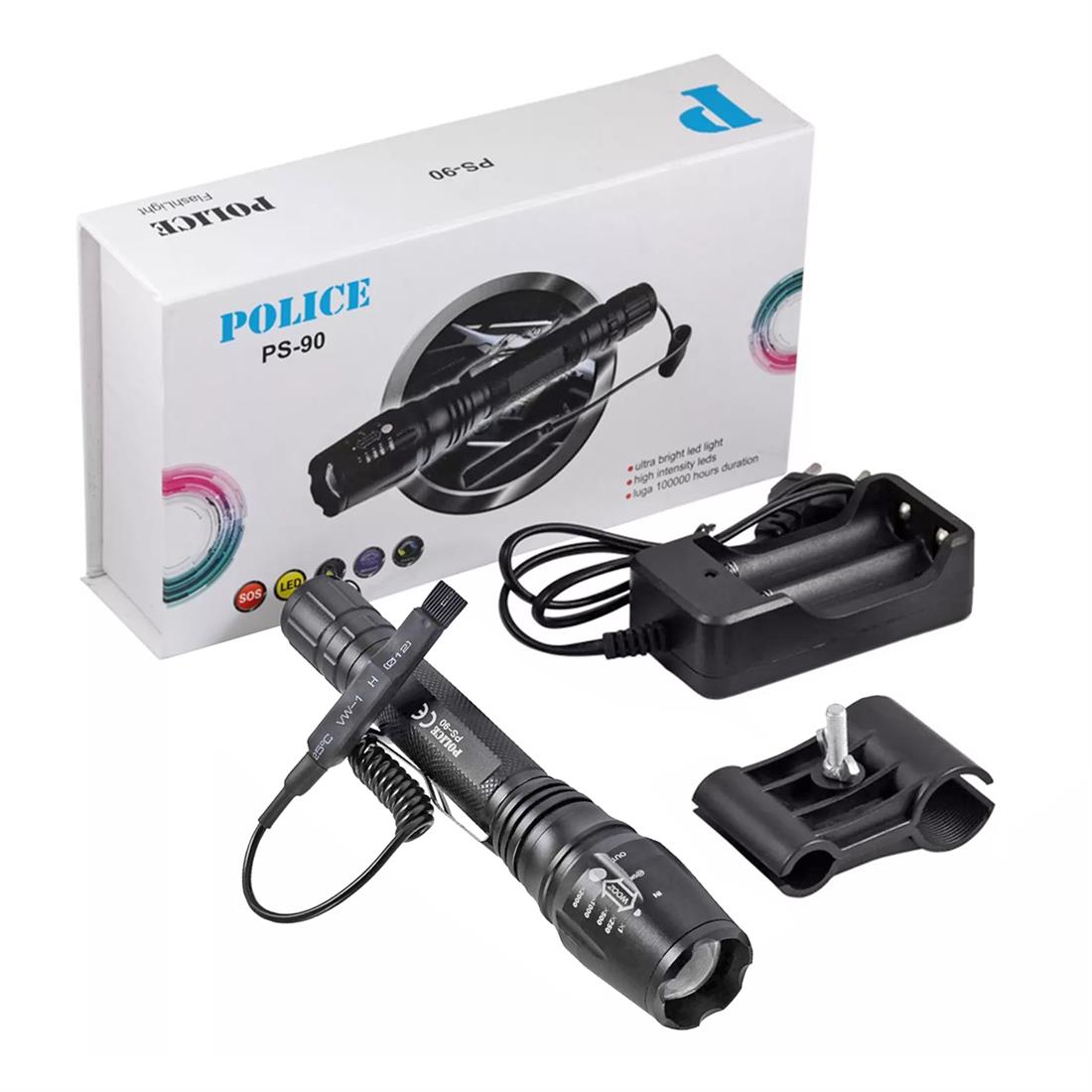 Police PS-90 T6 Led Tüfek Aparatlı Şarjlı El Feneri