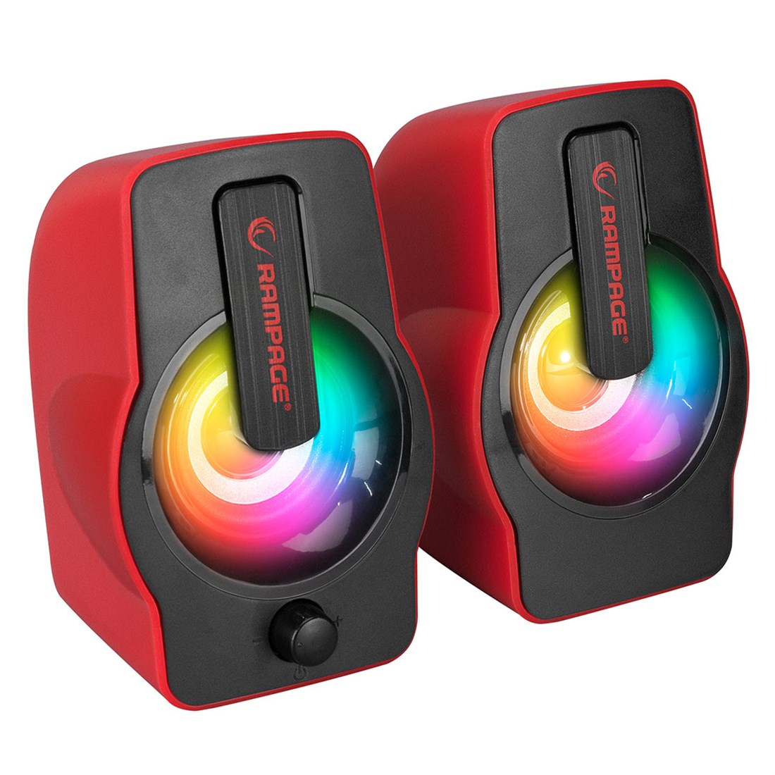 Rampage RMS-G7 FALSETTO 2.0 6 Watt RGB Ledli Kırmızı Multimedia Gaming USB Speaker 30257