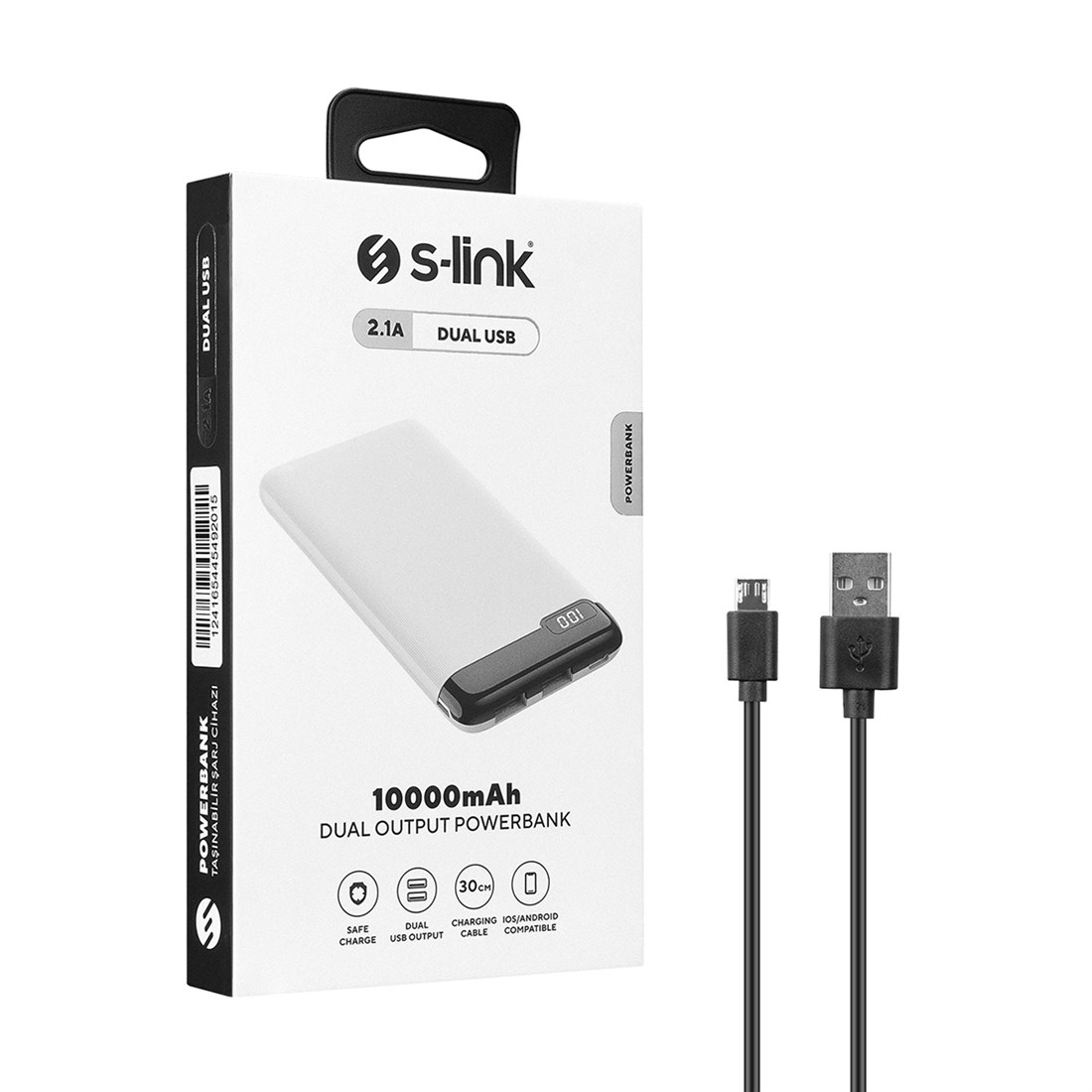 S-Link IP-K11 Type-c Beyaz Lcd Ekran Powerbank 10000Mah - 36785