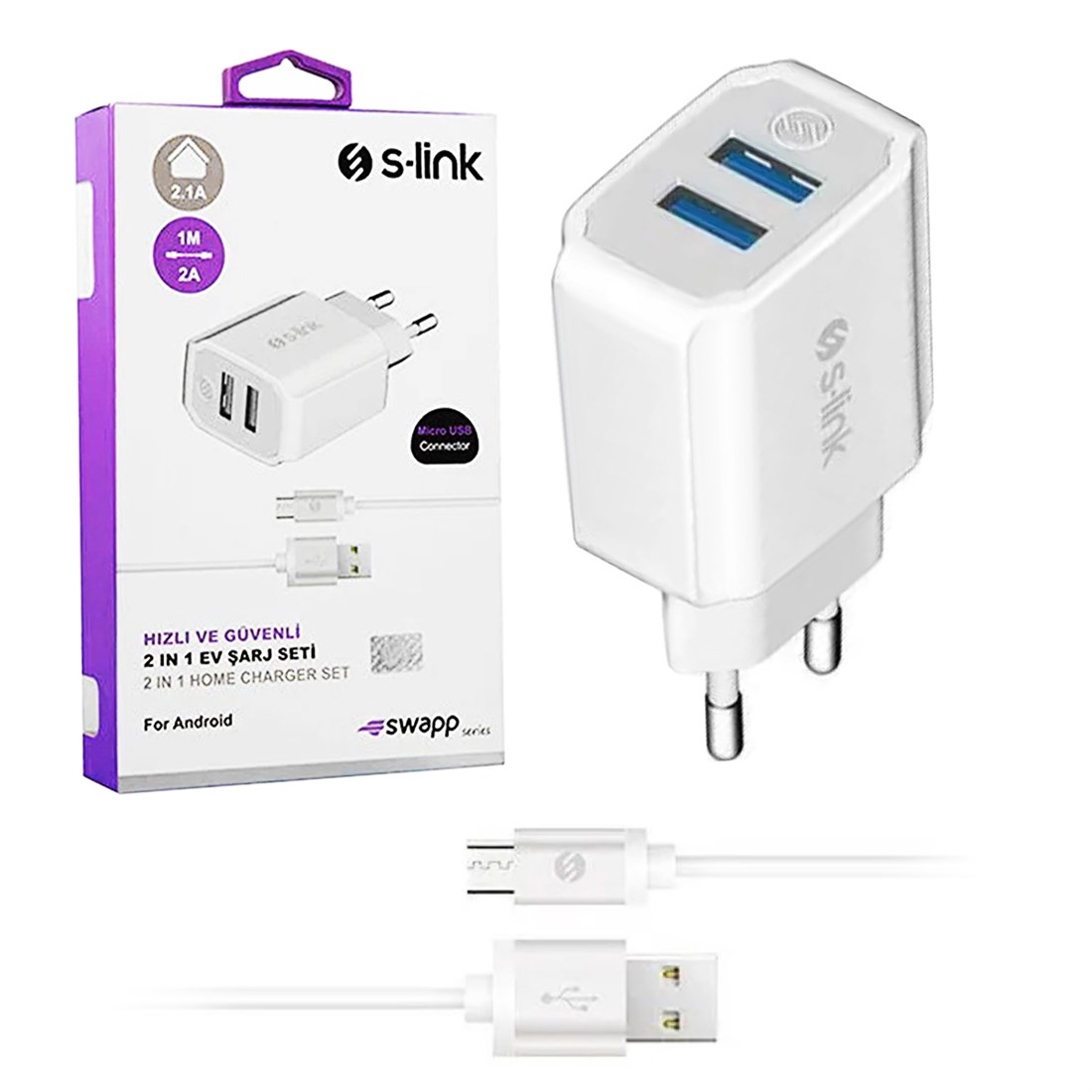 S-Link Swapp SW-C528 Micro Şarj Aleti - Elk-04584
