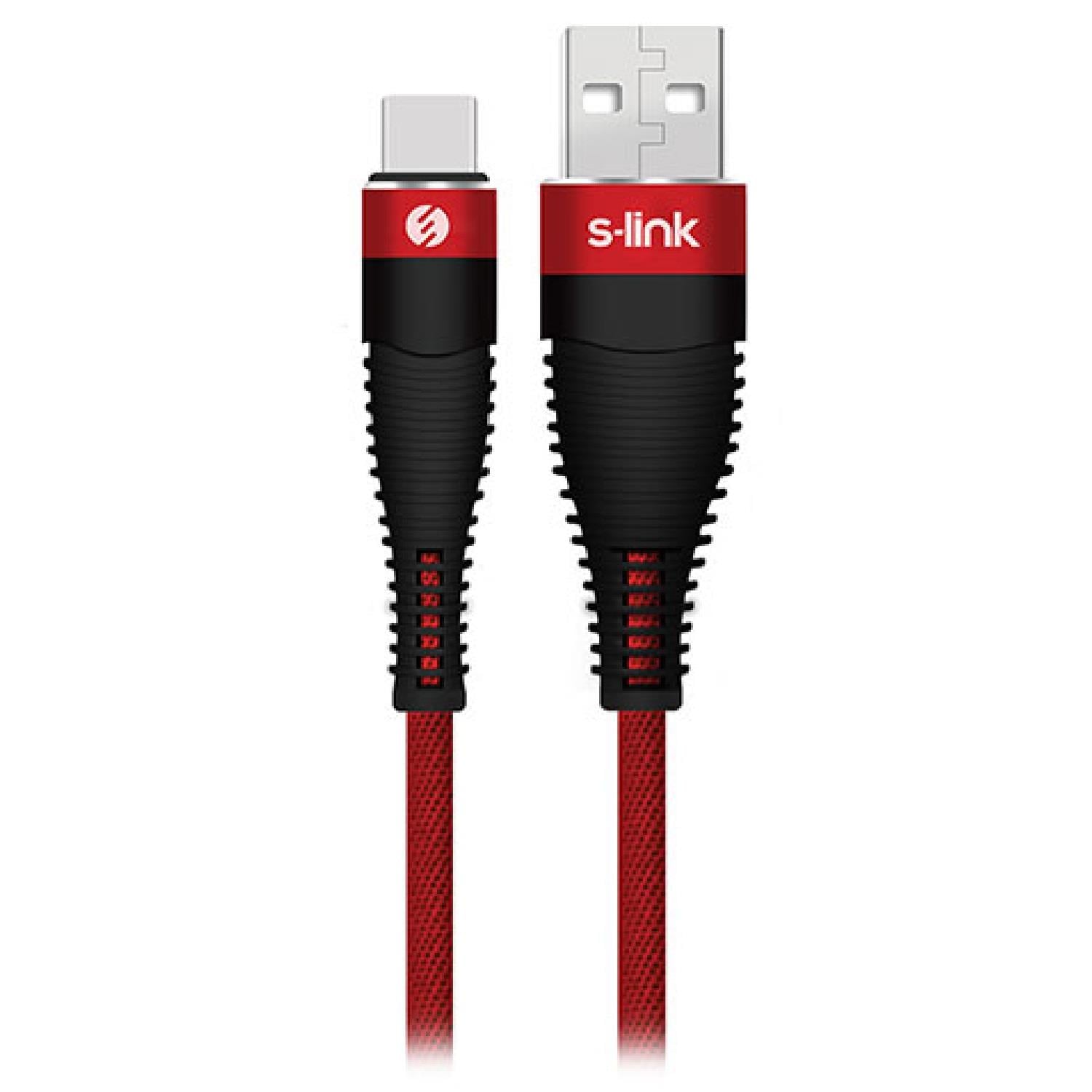 S-link Swapp SW-C785 1.2M 3A Type-C Kırmızı Şarj Kablosu - 31543