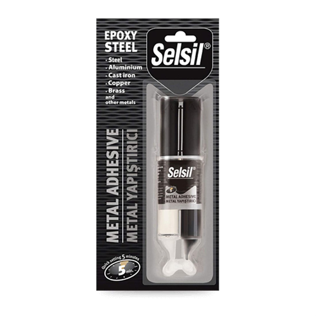 Selsil Epoksi Metal Yapıştırıcı Enjektör 5 Dakika 28 Gr