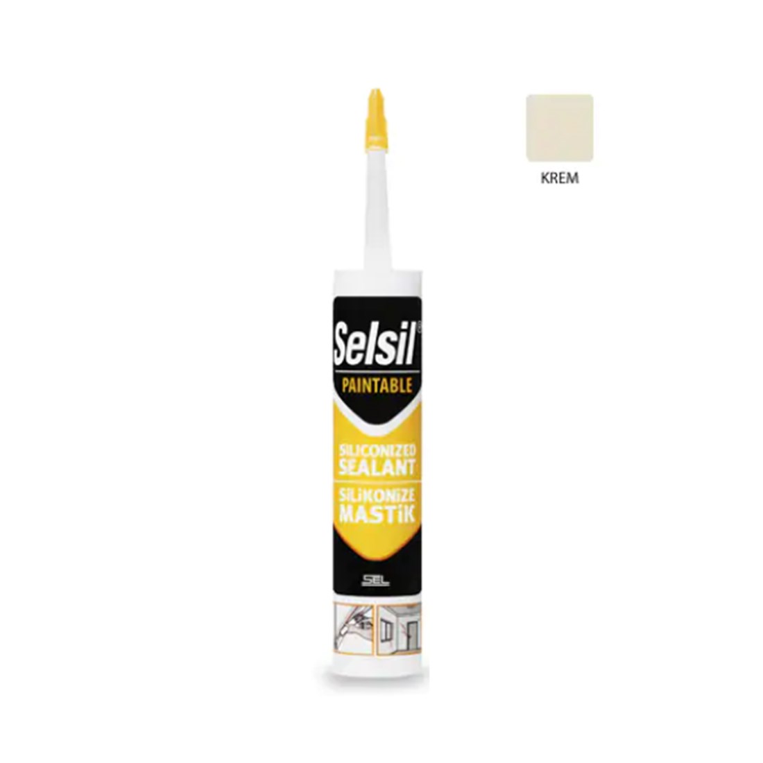 Selsil Silikonize Mastik 500gr Krem  