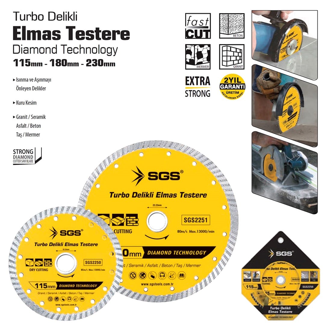 SGS 2252 Turbo Delikli Elmas Testere 230 mm