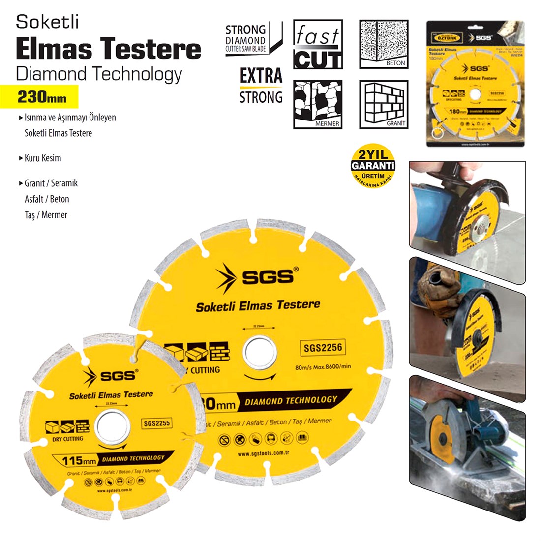 SGS 2257 Soketli Elmas Testere 230 mm