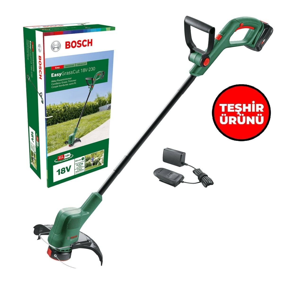 Teşhir Bosch EasyGrassCut18-230(2Ah TekAkü)KenarKesme - 06008C1A03