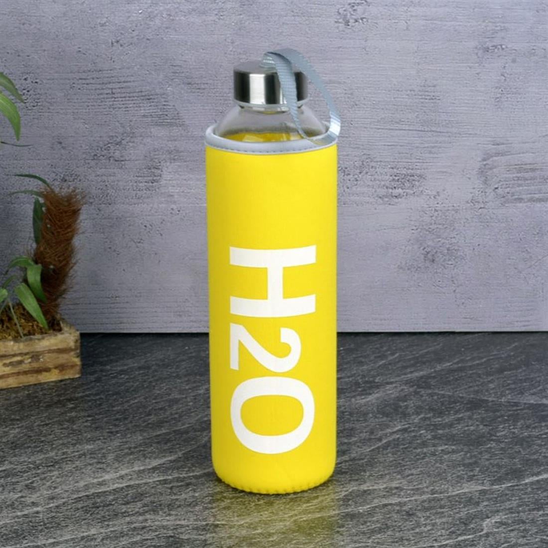 Tohana H2O88756 H20 Kılıflı Cam Matara 750ml Sarı - Züc19585