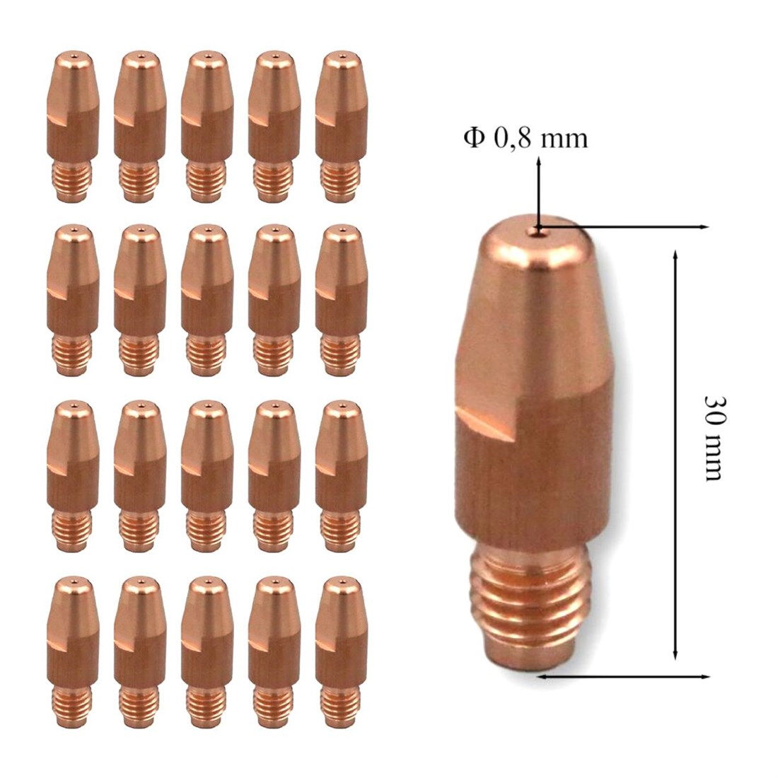 Trafimet Kontak Meme M8 10mm L30 0,8mm CUCRZR (20'Li Paket) - MD0005-78