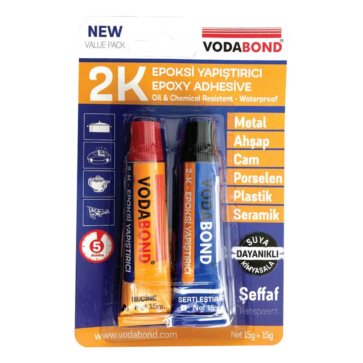 VODABOND 2K RAPİD EPOXY YAPIŞTIRICI 30GR 