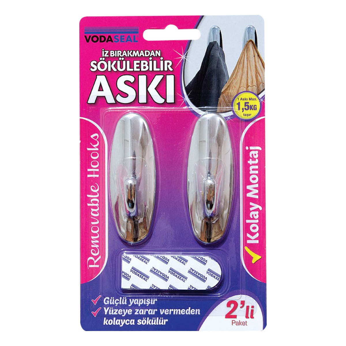 VODASEAL 2Lİ KROM İZ BIRAKMAYAN ASKI HR-09E