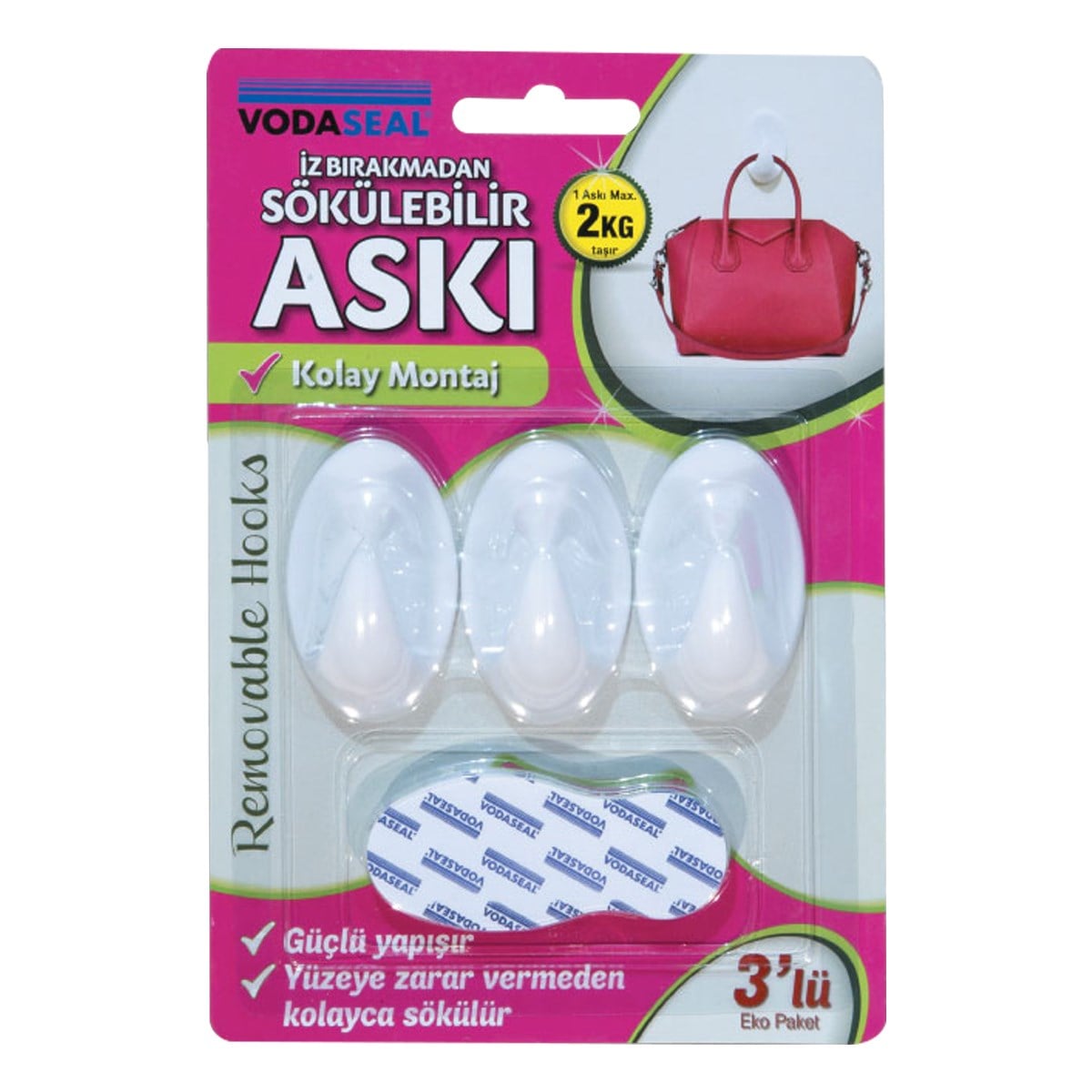 VODASEAL 3LÜ BEYAZ İZ BIRAKMAYAN ASKI HR-01 