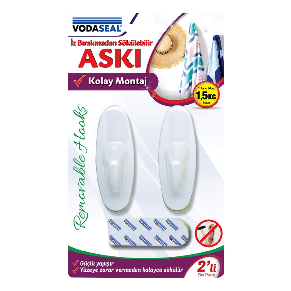 VODASEAL İZ BIRAKMAZ BÜYÜK OVAL ASKI HR-09 2Lİ