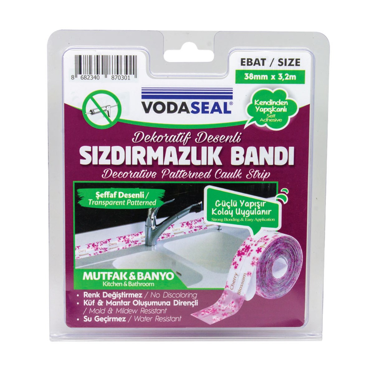 Vodaseal Sızdırmazlık Bandı 38mm 3,2mt Şeffaf
