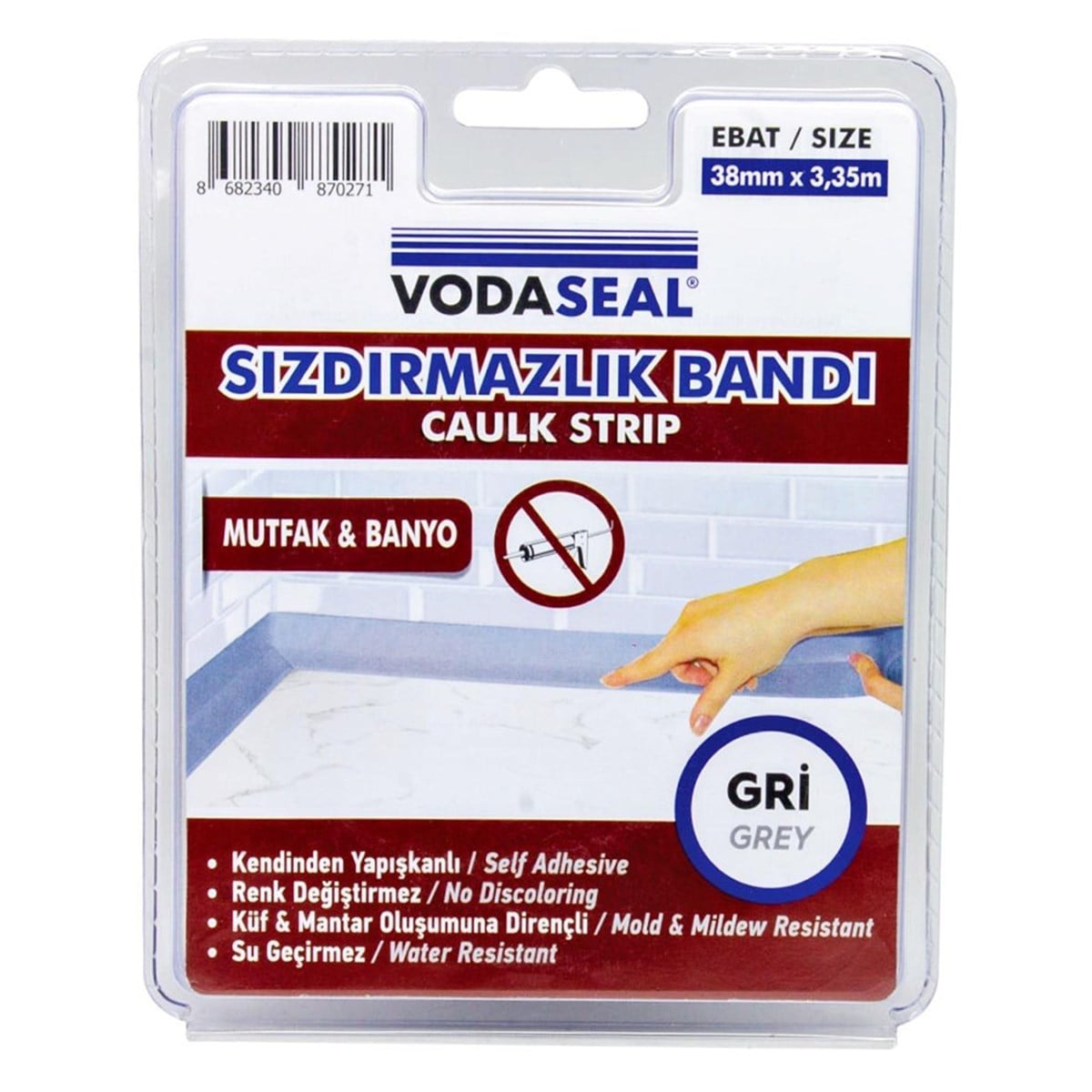 Vodaseal Sızdırmazlık Bandı 38mm 3,35mt Gri