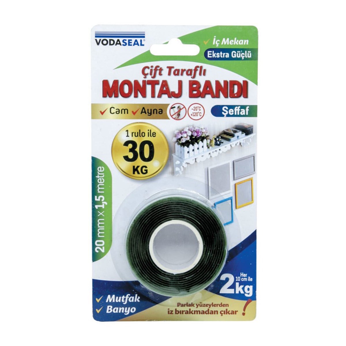VODASEAL VHB İÇ MEKAN MONTAJ BANDI 20MM*1,5MT 