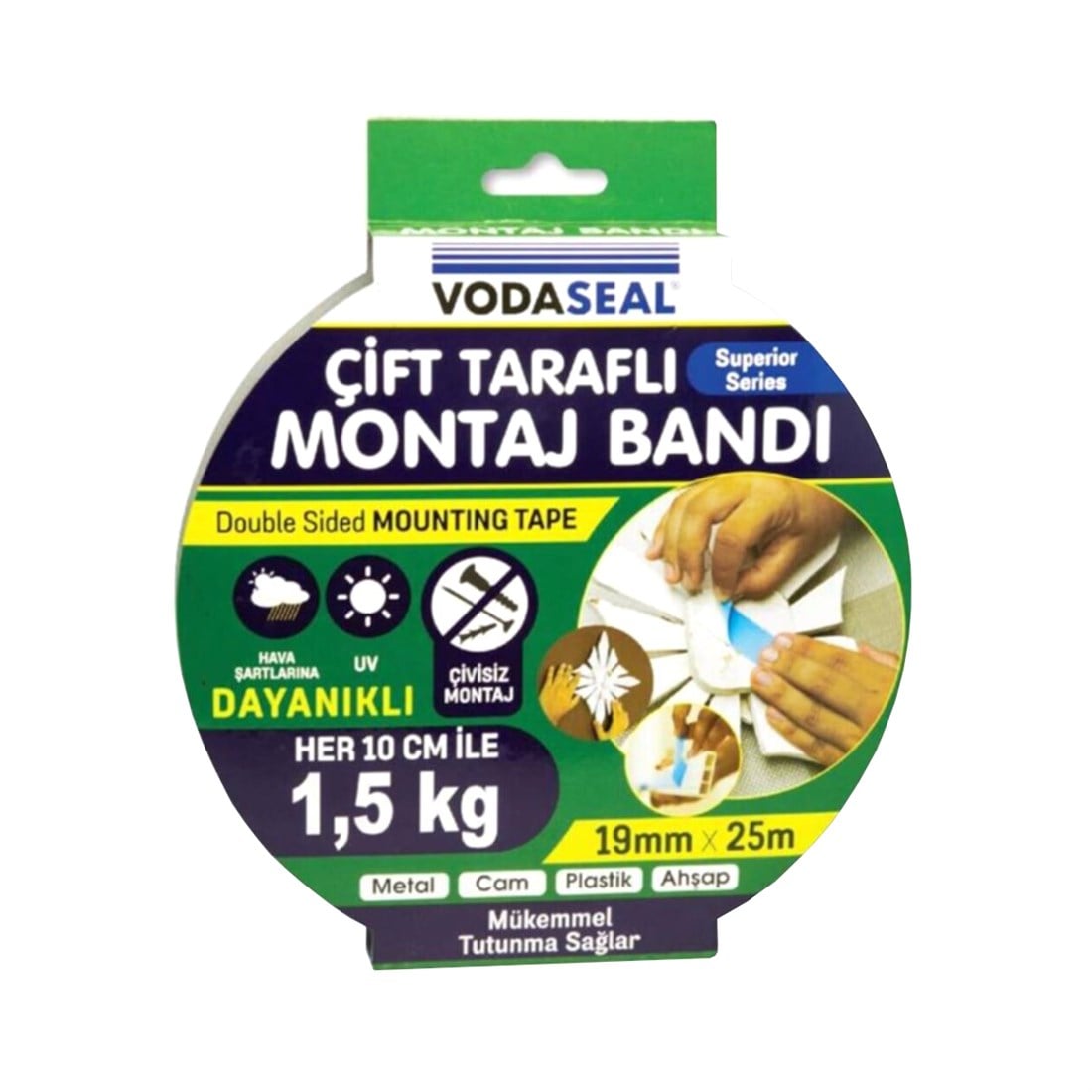 Vodesal Çift Taraflı Köpük Montaj Bandı 19MM*25MT