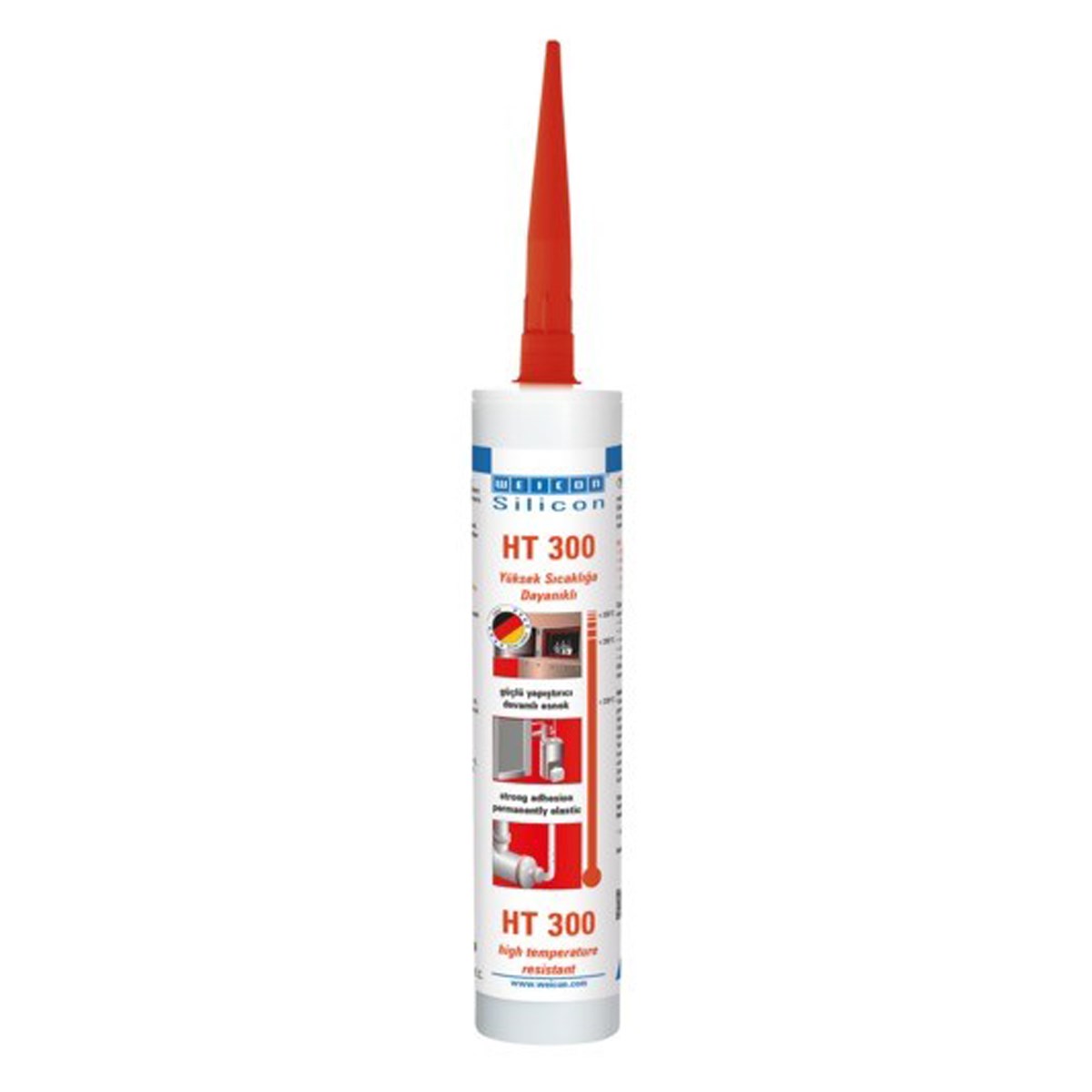 WEICON HT 300 - Kırmızı Yüksek Sıcaklık Silikonu 310 ml 13050310