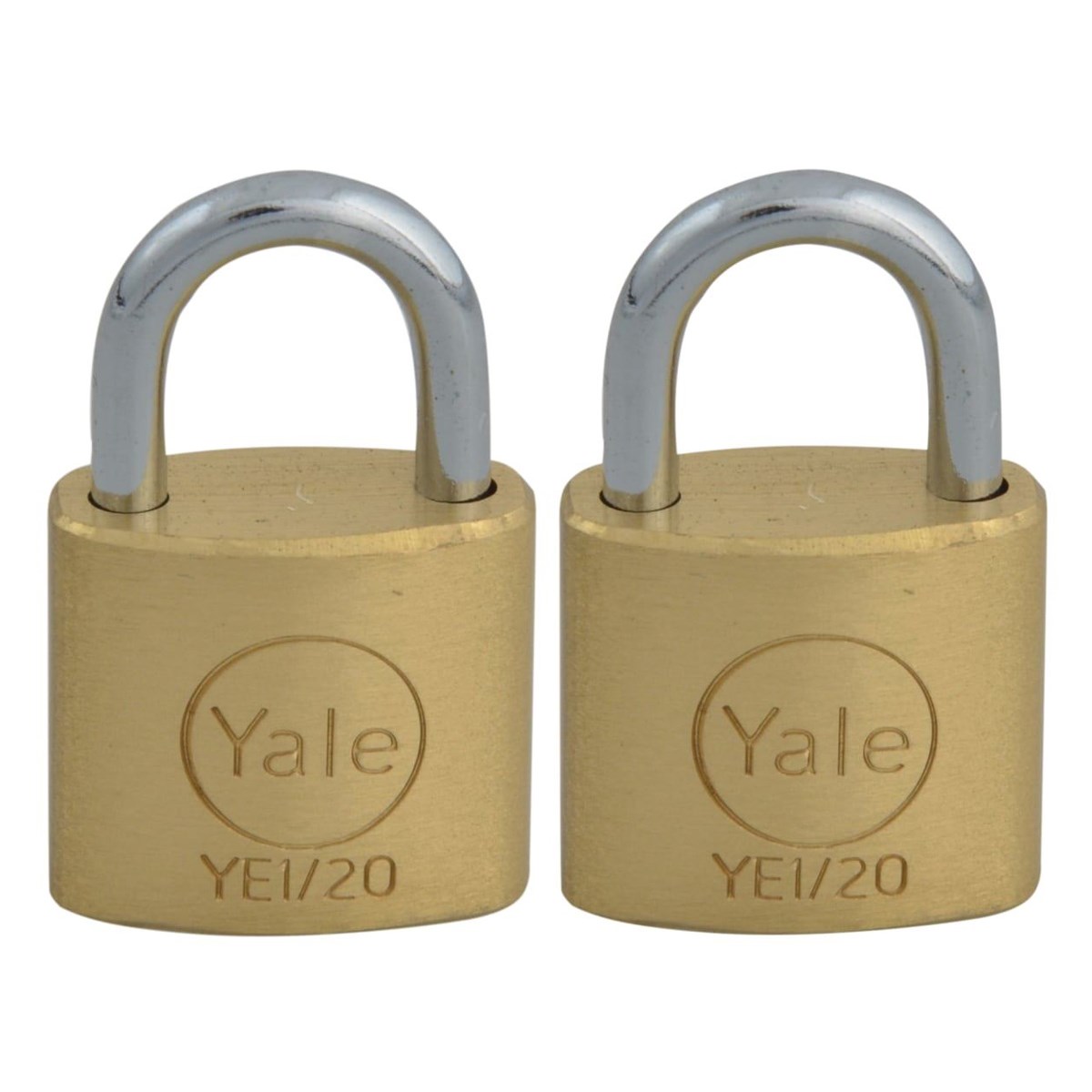 YALE PRİNÇ ASMA KİLİT 20MM 2Lİ SET YE1/20-111 