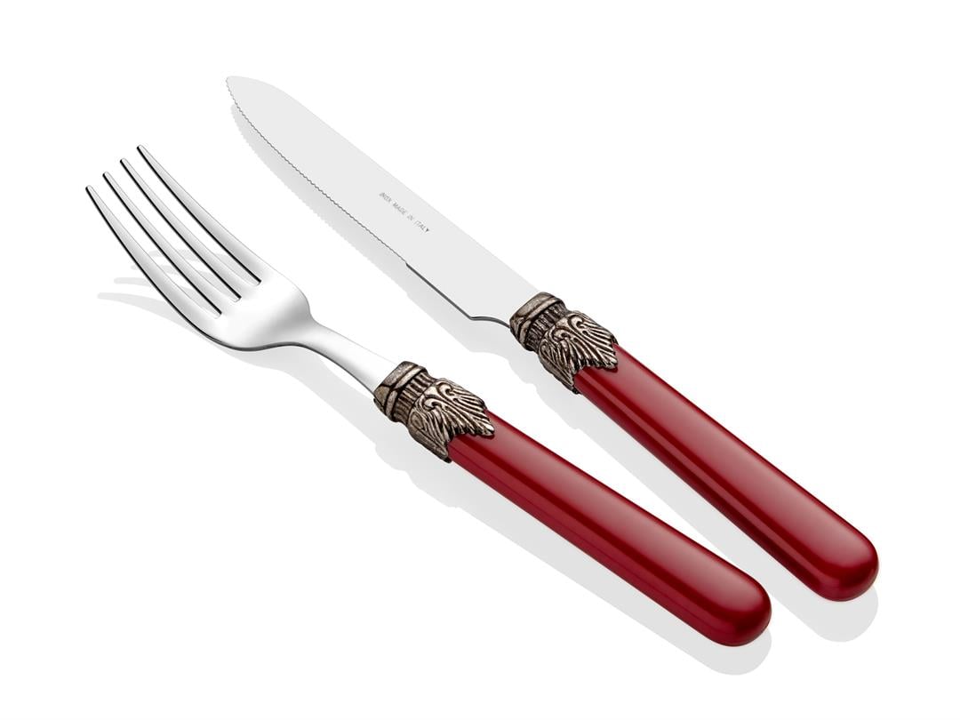 12 ParçaRIVADOSSI0Classic Bordo 12 parça kahvaltı çatal bıçak seti