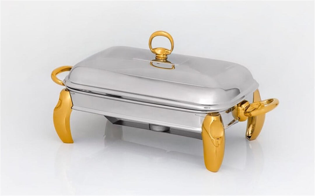 Termal Servis KaplarıMAT STEELEle TrendMum Isıtıcılı Dikdörtgen Servis Seti 3 Litre