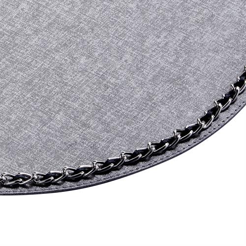 Yuvarlak Silver Zincirli Gri Amerikan Servis