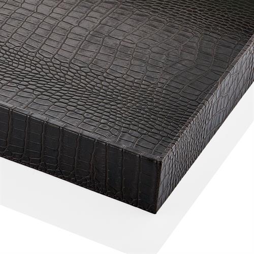 Dikdörtgen Kahve Krokodil Deri Tepsi