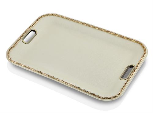 Gold Zincirli Dikdörtgen Kemik Tepsi