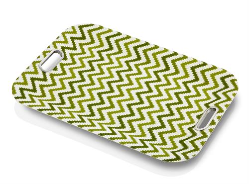 Metal Kulplu Dikdörtgen Yeşil Tepsi