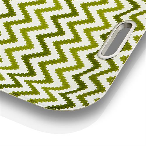 Metal Kulplu Dikdörtgen Yeşil Tepsi