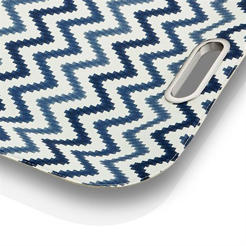 Metal Kulplu Dikdörtgen Lacivert Tepsi