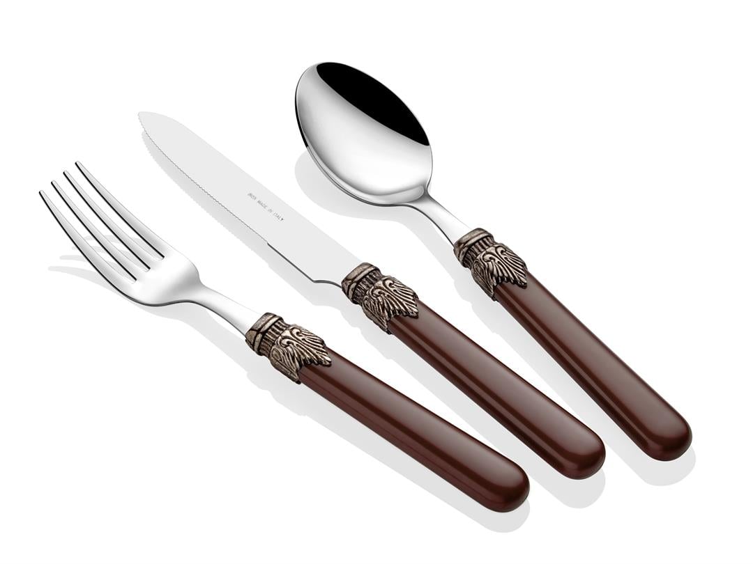24 ParçaRIVADOSSIEle TrendClassic Kahve 24 Parça Çatal Bıçak Seti