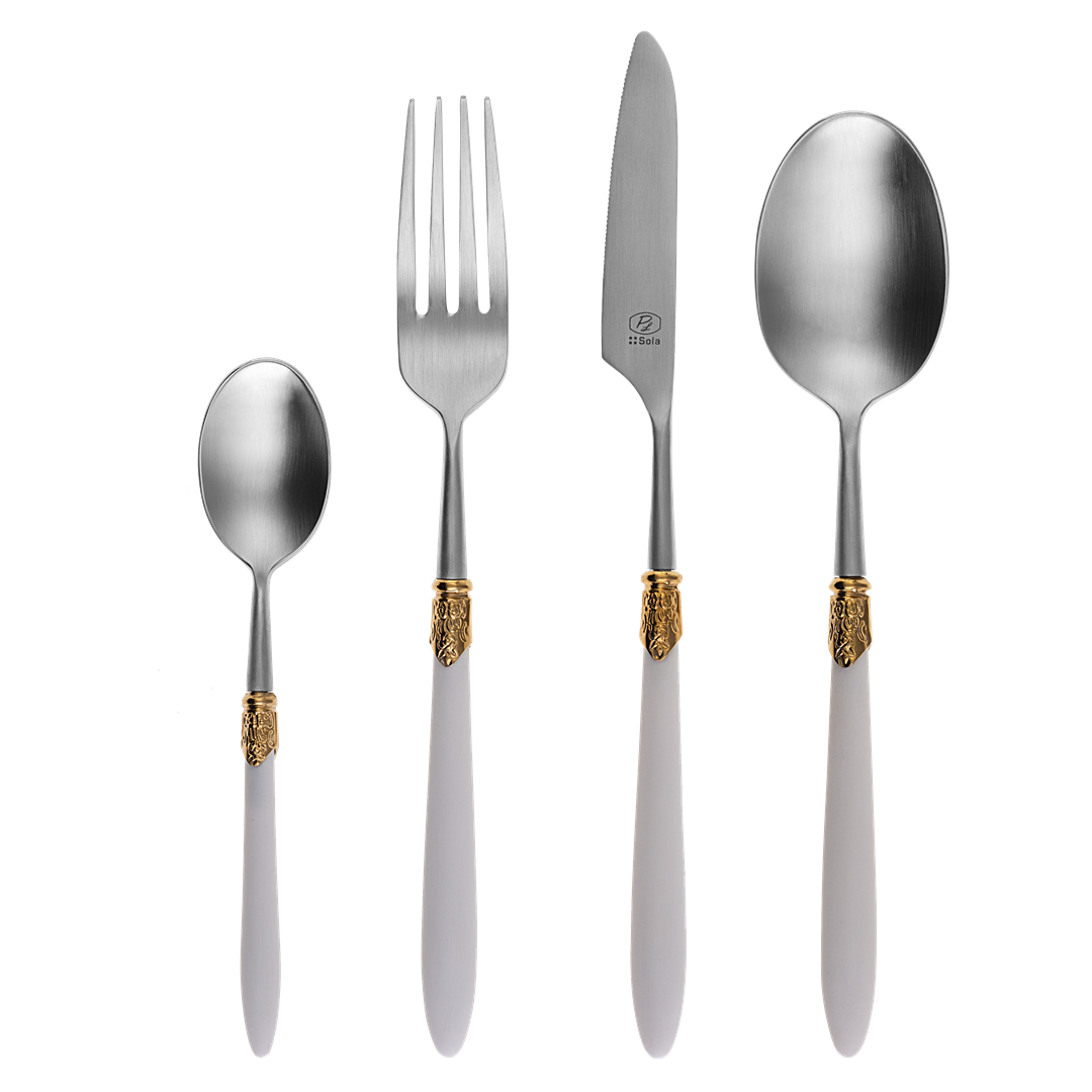 30 ParçaSOLA SWISSEle TrendGaya Exeter Ring Beyaz 30 Parça Çatal Bıçak Seti