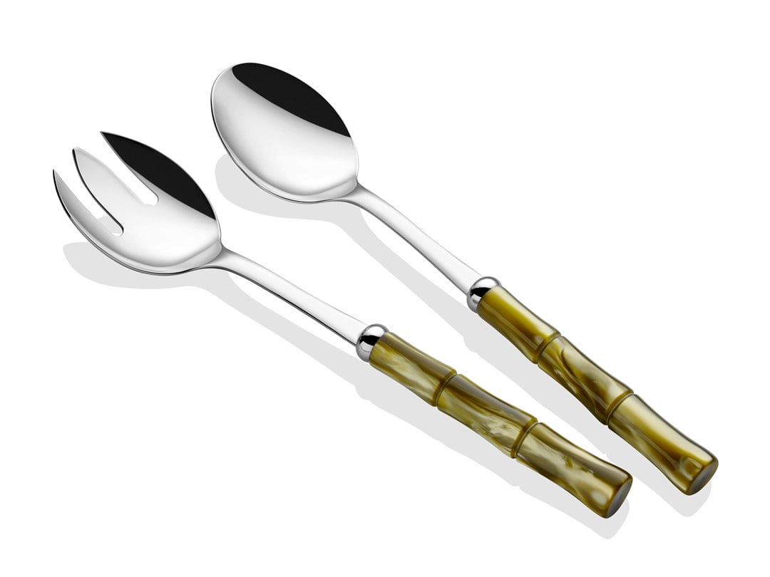 Bamboo zeytin yeşili salata servis seti