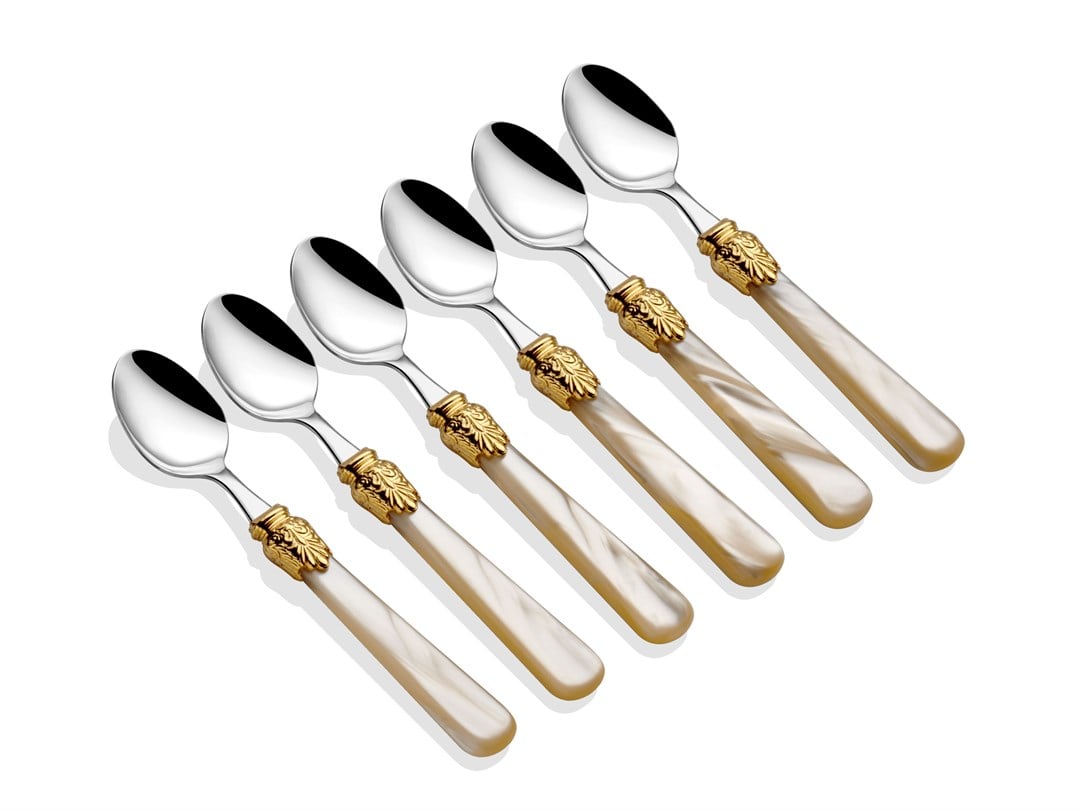 Elena Ring kemik 6lı çay/nescafe kaşık seti