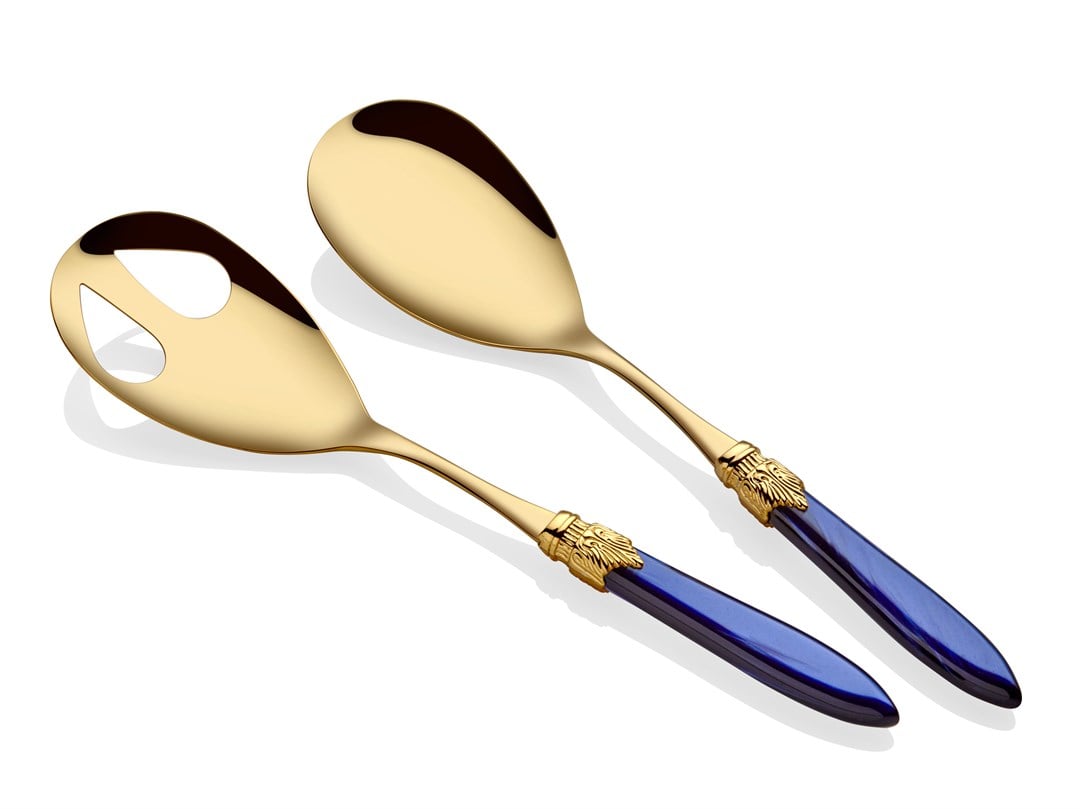 Laura Oro lacivert salata servis seti