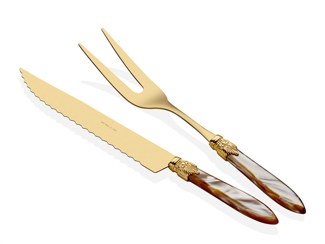 Laura Oro şampanya et çatal bıçak seti