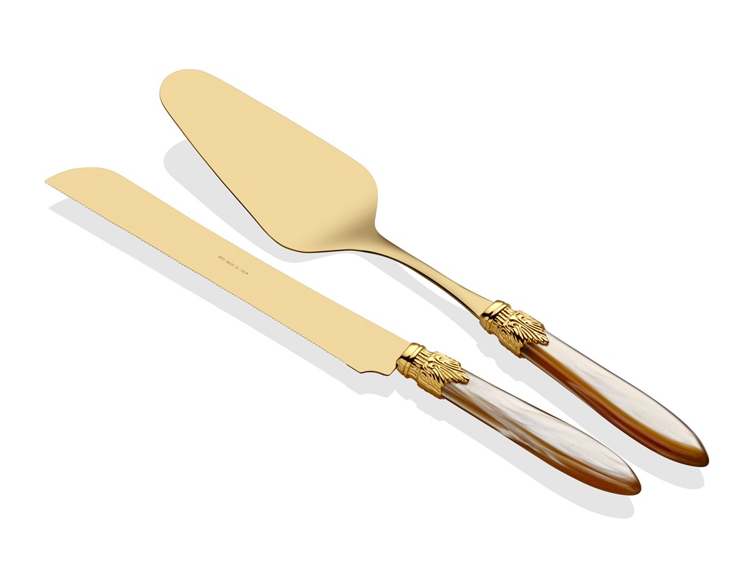 Laura Oro şampanya pasta servis seti